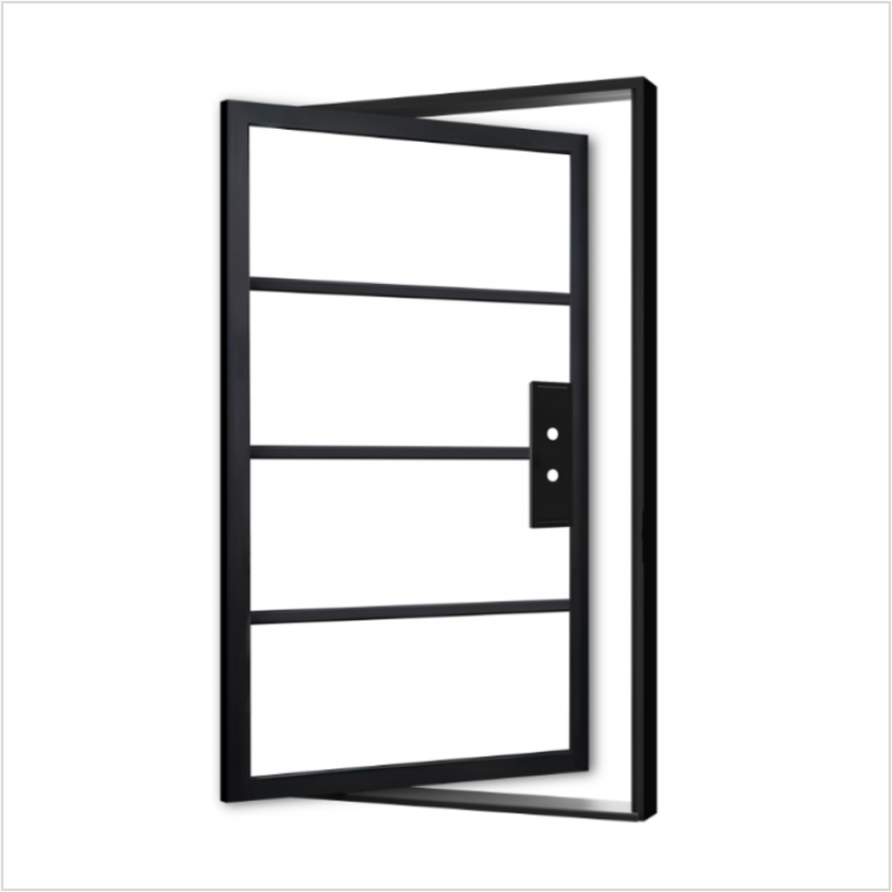 Steel pivot door